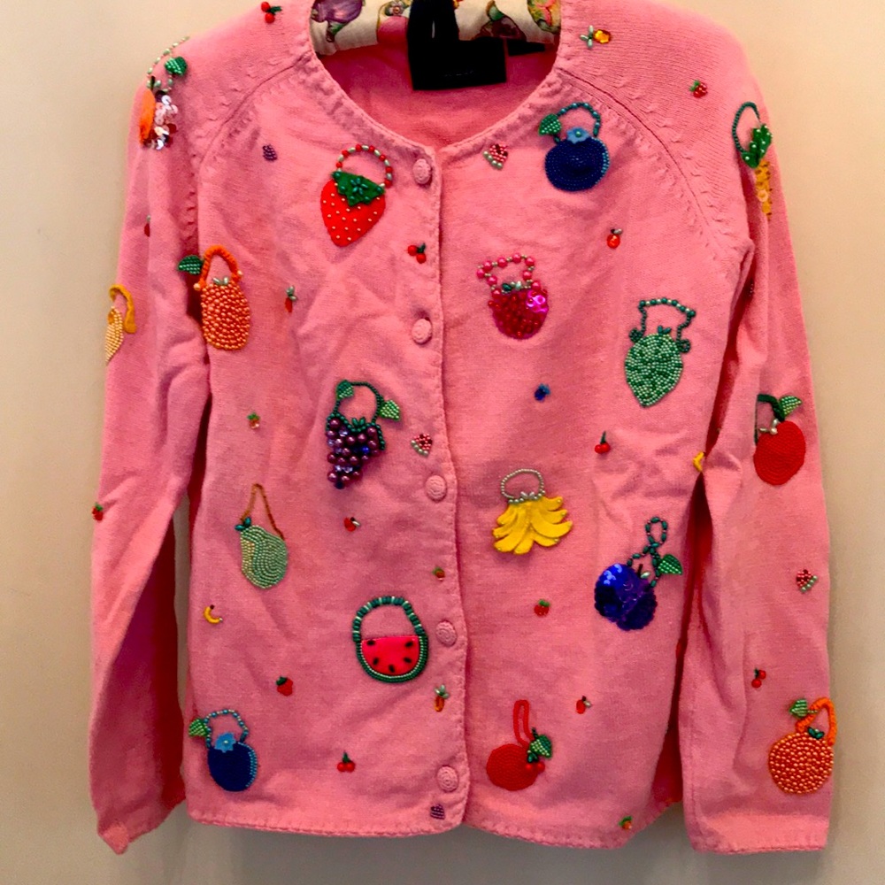 Vintage Michael Simon Fruit Purses Sweater